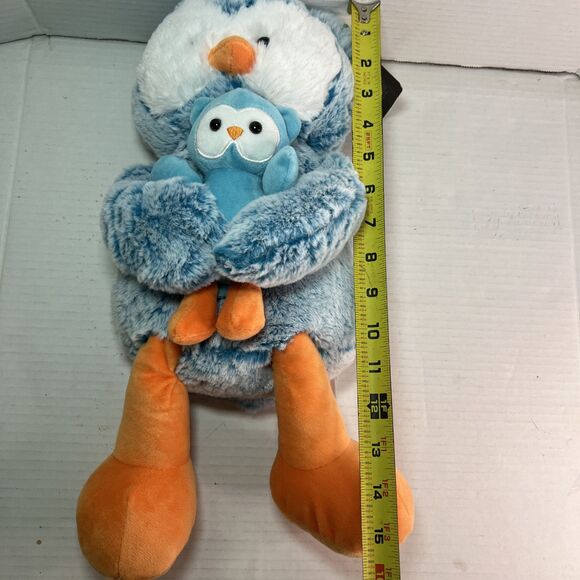 Animal Adventure Plush Blue Owl Holding Baby Owl 12" Sitting Stuffed Animal NWT‎ - Picture 9 of 11